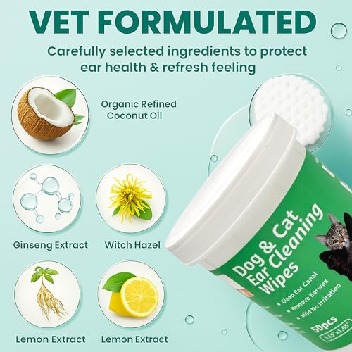 Image of CTWPets Dog & Cat Ear Cleaning Wipes, Green Tea Scent, 50 Count