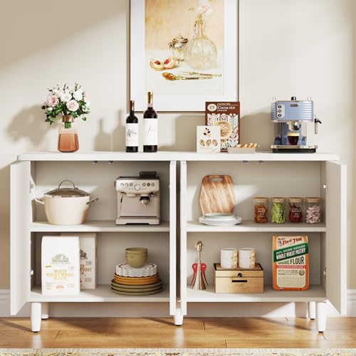 Little Tree MH093 59-Inch White Buffet Cabinet Sideboard thumb #5