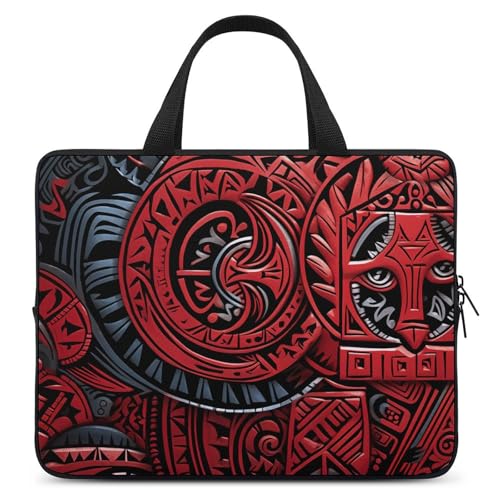 Housse antichoc 17" pour ordinateur portable : le style tribal rouge en voyage