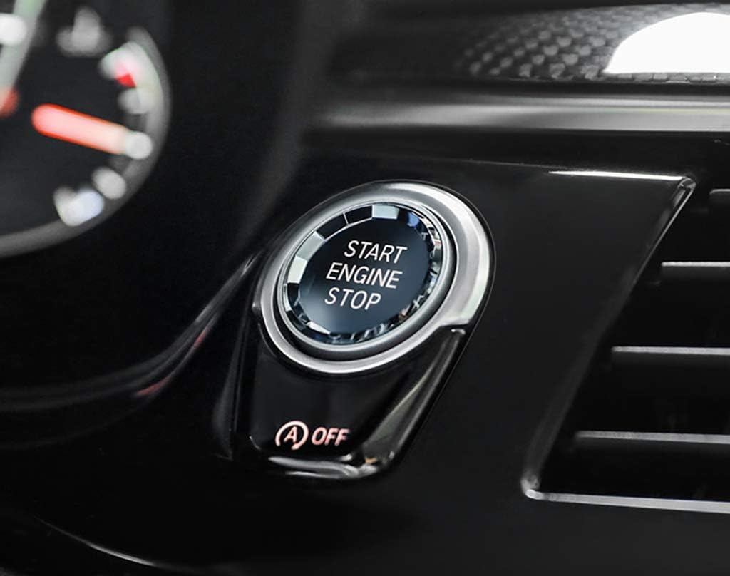 New Protective Crystal-Style Engine Start Button Replacement Compatible with BMW 5 Series F10 Sedan 2011-2017 520i 523i 528i 530i 535i 540i 550i (Blue)