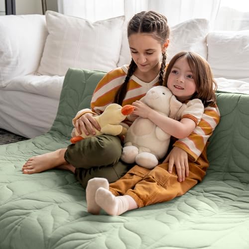 ZonLi Japanese Floor Mattress Futon Mattress Full Size, 4" Thicken Roll Up Tatami Mat 100% Cotton Washable Cover, Portable & Foldable Floor Bed Mattress for Sleeping, Dormitory, Adult, Green by ZonLi - Image 6