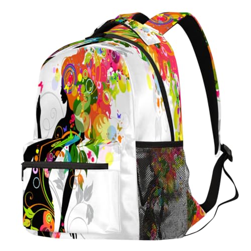 Sac à dos décontracté pour ordinateur portable avec design coloré magique