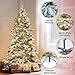 Yaheetech 6ft Pre-Lit Artificial Christmas Tree with 400 Warm White LED Lights & 940 PVC Tips,Hinged Snow Flocked Xmas Tree with Foldable Stand & Protective Foot Caps,Green & White