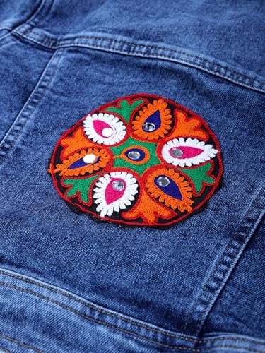 Image of Girls Full Sleeve Solid Crop Denim Jacket