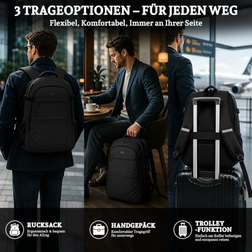 ANNMOR Business Rucksack Herren, 17,3 Zoll Laptop Rucksack, Schulrucksack – Ansicht 7