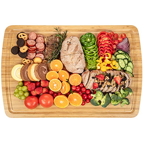 GAOMON 30" Extra Large Bamboo Cutting Board, Huge Wood Cutting Boards for Stove Top to Add Counter Space, Noodle Boards, Over the Sink Chopping Board, Carving Board for Turkey Meat Vegetables Cheese