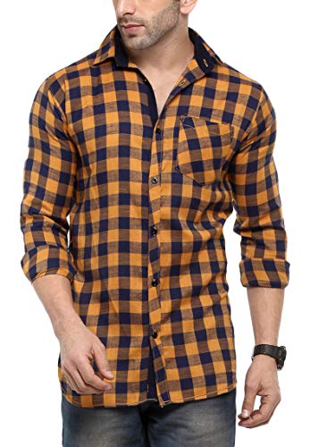hangup mens Print Shirt size 42 (6002_Check_42)