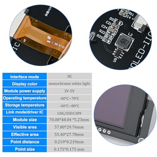 Module OLED 2,42" SSD1309 Podazz à grand angle de vision et connexion IIC - 5