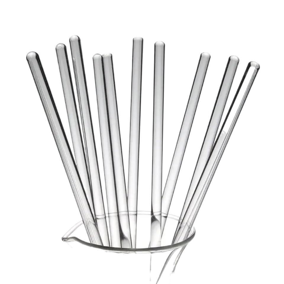 1 pz. Bacchette di agitazione in vetro da laboratorio, diametro 5 mm, 6 mm, 7 mm, lunghezza 200/250/300/350 mm, agitatore in borosilicato ad alta resistenza.(D8x400mm)