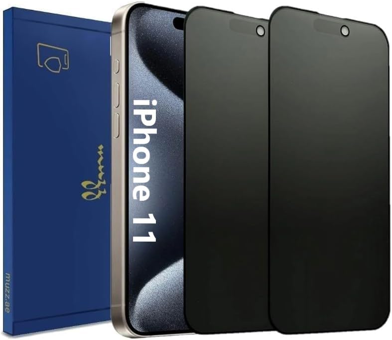 Muzz IPhone 11 Matte Privacy Ceramic Screen Protector Film, 2pcs, Matte, Anti-Spy, Full Adhesive, Flexible,[Not Glass], Anti-Spy Full Adhesive Flexible Film (iPhone 11)
