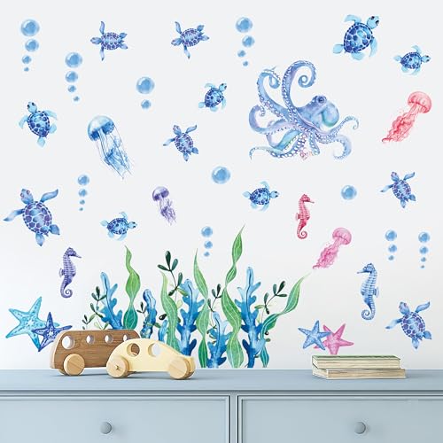 50 Piezas Vinilos Decorativos Tema Océano para Pared miniatura 6
