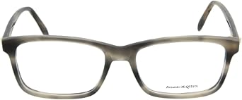 Alexander McQueen Square/Rectangle Optical Frames Grey Grey Transparent Luxury Eyewear Made In Italy Acetate Frame Designer Fashion for Everyday Luxury