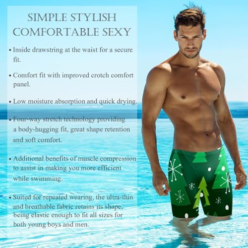 Traje de baño de carreras para hombre verde Navidad de resistencia 2