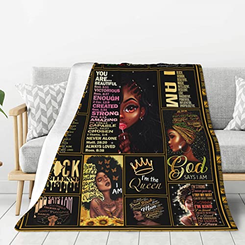 African American Girl Blanket Lightweight Fleece Throw Blanket Soft For Couch Living Room Sofa 60X50 Inch #TOP4