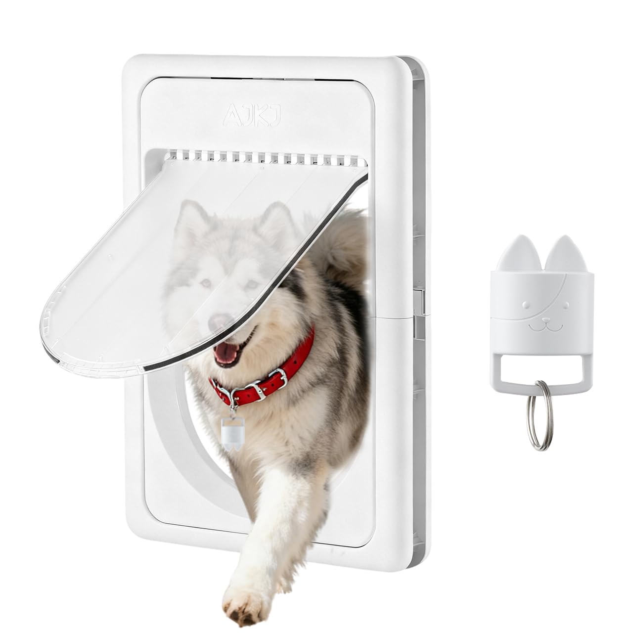 Smart Electronic Pet Door, Automatic Dog Door with 3 Modes, Battery Powered Electronic Sensor Pet Door with 1 Sensing Key, Fit for Large Pets Up to 85lbs. (New Upgraded) - Large Size