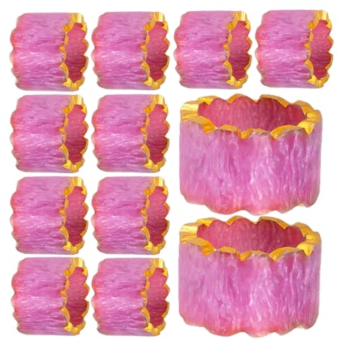 Napkin Rings Set of 12 - Epoxy Napkin Rings Napkin Ring Holder Table Decoration Handmade Napkin Ring Farmhouse Napkin Ring Napkin Rings Bulk for Dinning Table - Blush Golden