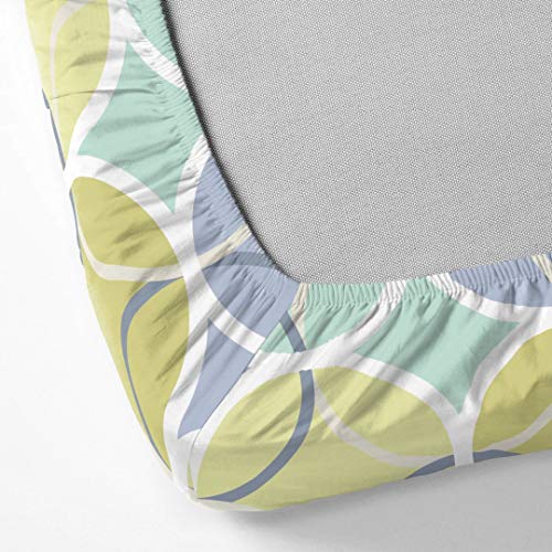 Image of DDECOR - Sphere 100% Cotton Fitted Bedsheet with 2 Pillow Covers, King Size, Multi