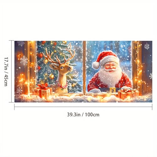 Vinilo Decorativo Navidad Santa Claus 39.3 × 17.7 pulgadas miniatura 3