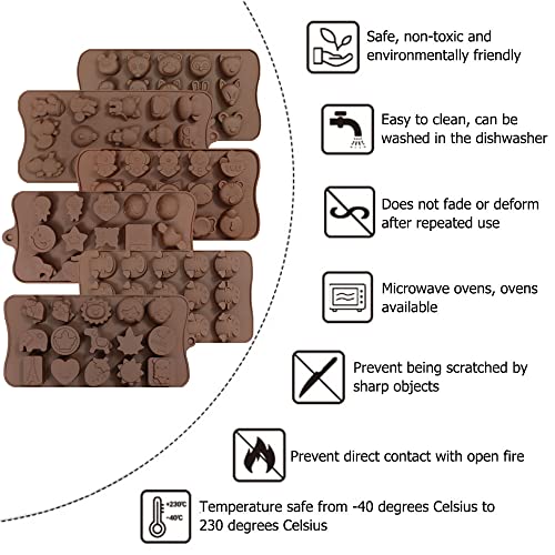 6 pezzi Stampi per Cioccolato in Silicone, Forme