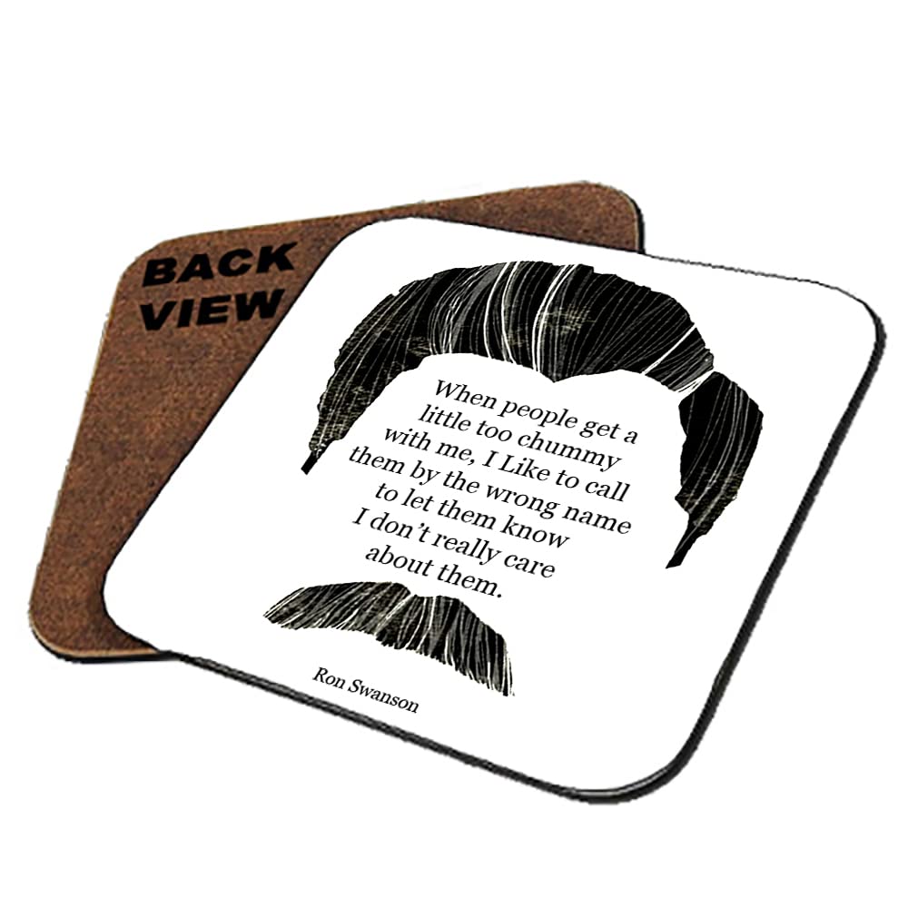 Ron Swanson Quote Birthday, secret santa Coaster, Tableware, Drinks Coffee-Tea Coaster. (Square Coaster MDF)