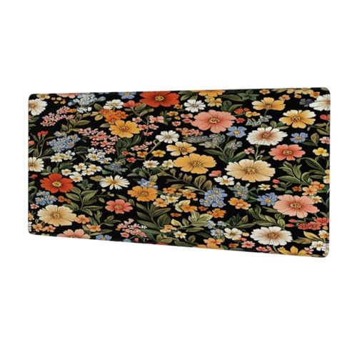 Grand tapis de souris fleurs sauvages pour fleurir votre espace de travail à la maison