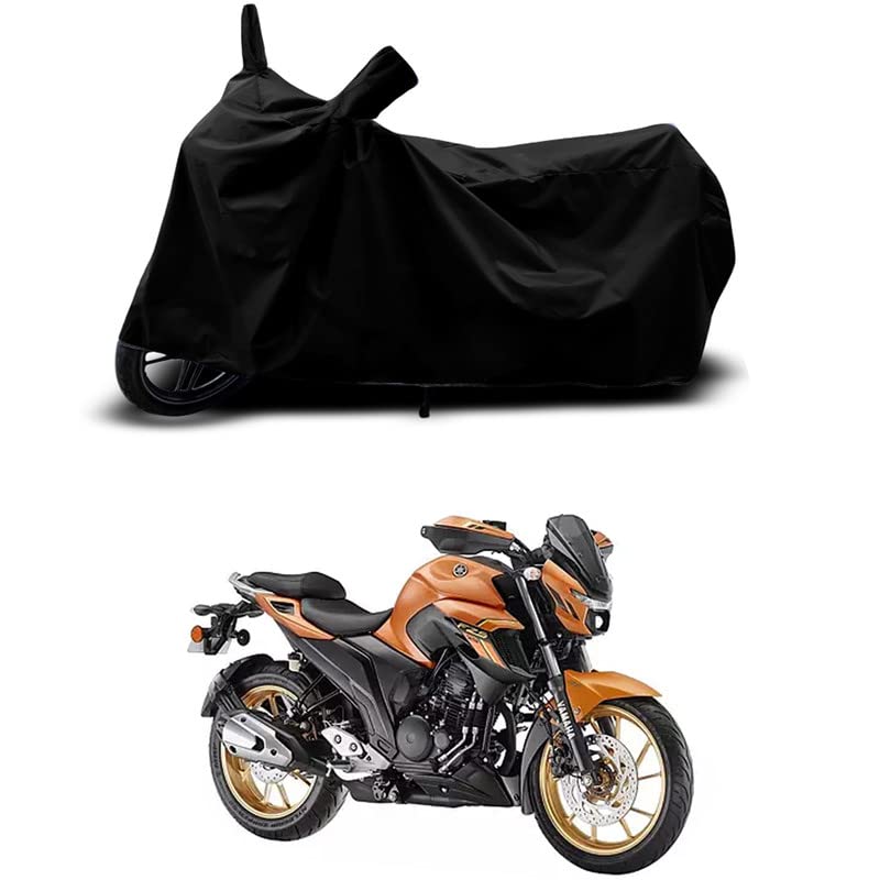 Image of 100% Scratchproof /UV-Rays /Heat Protection /Birds Dropping /Water Resistant /Dust Proof /Waterproof /Full Bike Scooty Two Wheeler Body Cover Compatible for FZS 25 STD All Varients[Black]