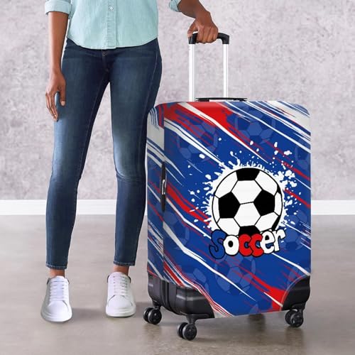 Football Print Luggage Protector Thickening Blue Luggage Covers for Suitcase With Bottom Zipper Suitable for 18-32 Inch Suitcases with Wheels Is Travel Essentials4