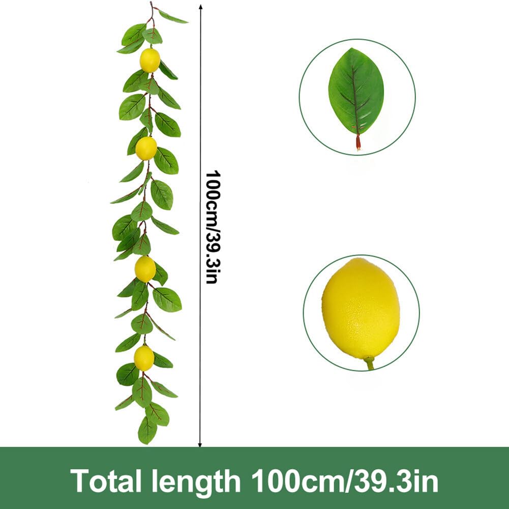 Surakey Greenery Lemon Pendant Decorative Artificial Plants Silk Flower Rattan Wall Hanging Home Adornment (Type 2)