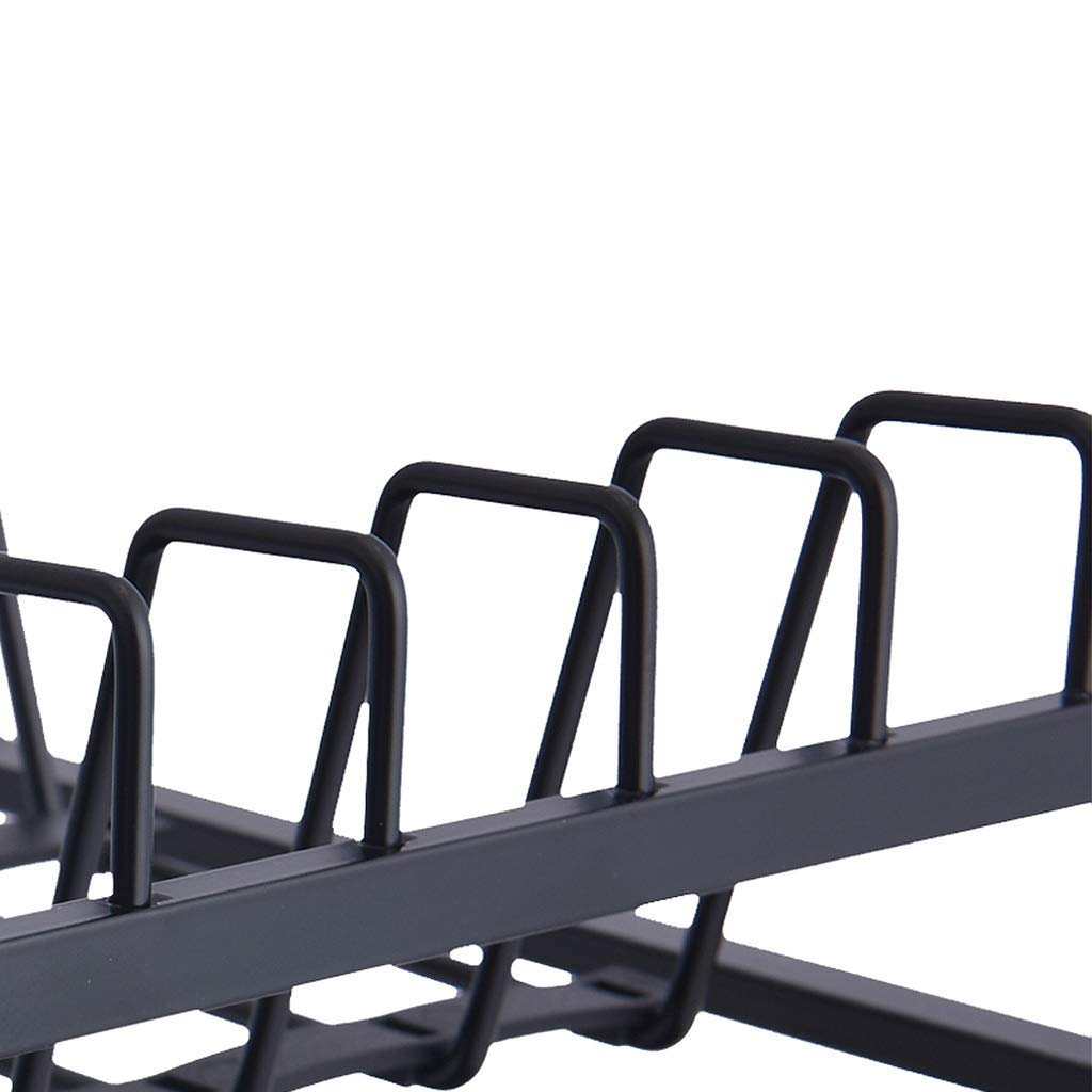Piatto, Portabanca a Doppio Strato Di Asciugatura e Lavaggio Di Scarico, Scaffale Multifunzionale, Nero 30,5 * 30 * 51 cm