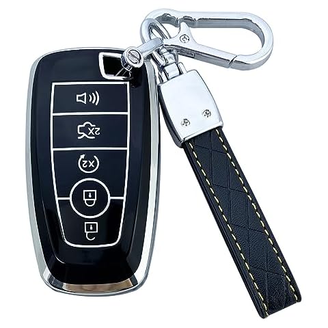 ShuDay Key Fob Cover Case Compatible with Ford F150 F250 F350 F450 F550 Explorer Mustang Fusion Escape Edge Lincoln Accessories (Black) Cover