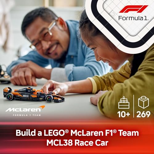 Image of LEGO Speed Champions McLaren F1 Team MCL38 Race Car Toy - Building Set for Kids, Boys & Girls, Ages 10+ - Toy Car for F1 Fans - Gift Idea for Birthday - 77251