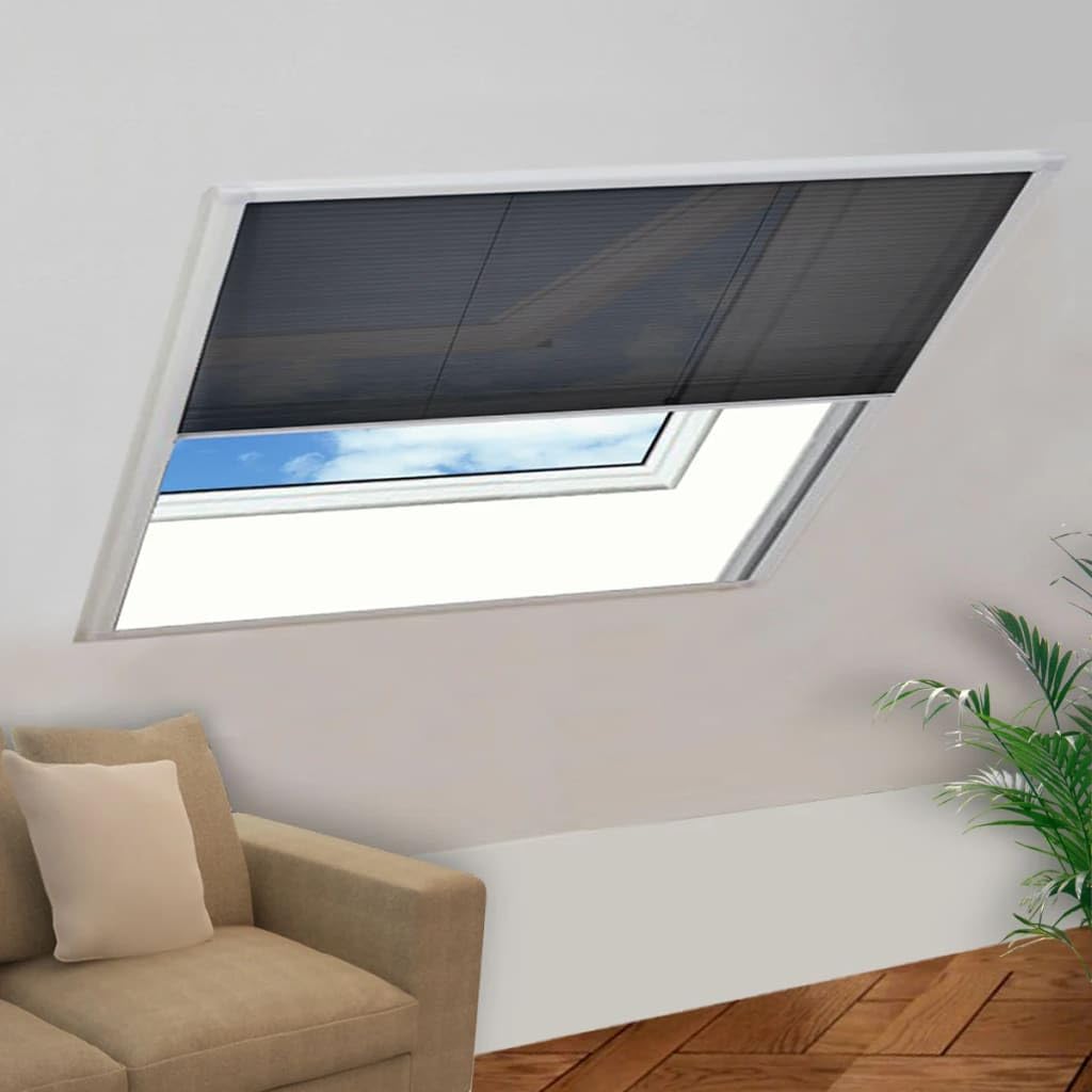 Moustiquaire plissée de fenêtre 120x120 cm pour des nuits d'été sans moustiques