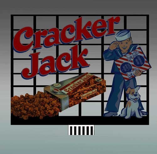 Miller Engineering 88-0101 Large Model Cracker Jack Animated Lighted Billboard, Red, 4.6" W x 3.6" T, Plastic, Model Train Decorative Signage, Retro/Nostalgic