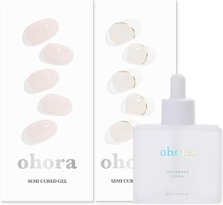 ohora Semi Cured Gel Nail Set of 3 (N Cream Light & N Sylph & Easy Peel Remover) - Professional Salon-Quality Nail Care
