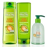 Garnier Fructis Sleek and Shine Shampoo, Conditioner and Anti-Frizz Serum, 5.1 Ounce (Set of 3)