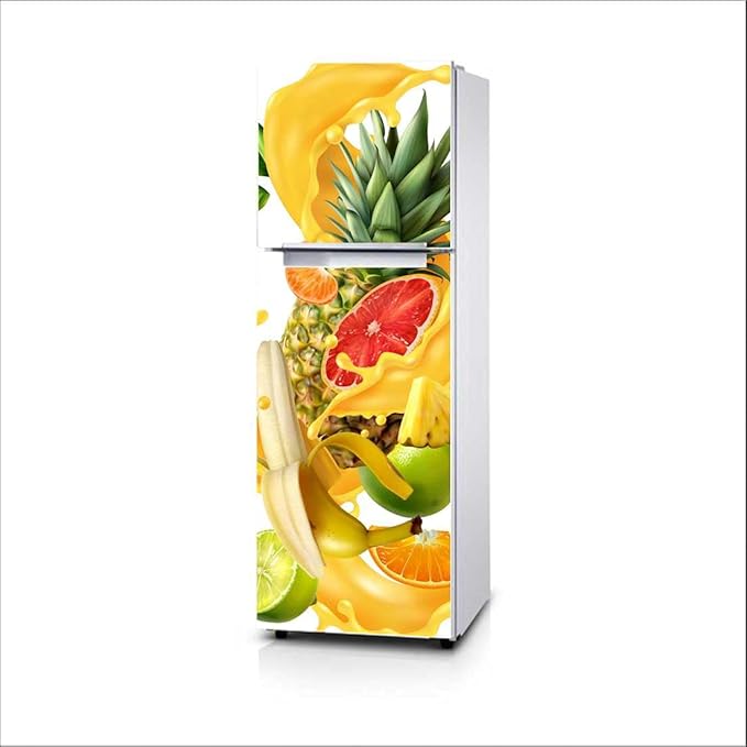 Buy AZ Decalsur Fruits & Vegetable Fridge Sticker Multicolor Flowers