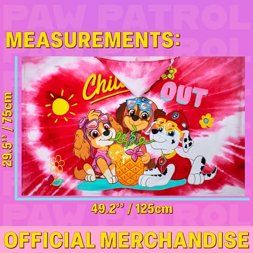 Image of Get Trend Paw Patrol Bath Towels with Hood for Girls, Soft Absorbent Cotton Beach Towel, Swimming Pool Hooded Poncho, Shower Bath Travel Chase Skye for Girls Ages 2-6 (Pink Paw Patrol)