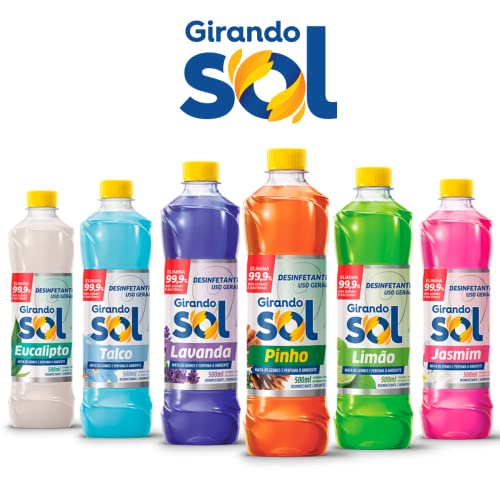 Girando Sol Desinfetante Perfumado Pinho 500Ml Desinfetante Líquido De Uso Geral Marrom Elimina 99 9
