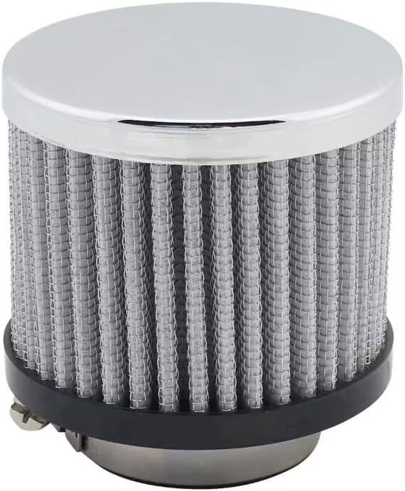 Steel Cotton Filter Breather – Clamp‑On for 1‑1/2" Tubes – Chrome