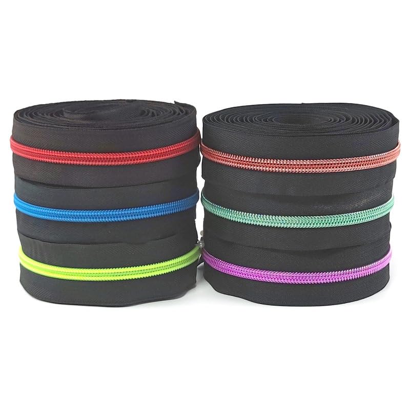 5/10 metros 5# Cinta de cremallera de nailon colorida con deslizadores de cremallera Bolsas Chaqueta de plumas Equipaje Cremalleras Kit de reparación Cierres de costura Accesorios-KY377ZT148-RoseRed