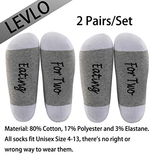 LEVLO Funny Pregnancy Announcement Socks Gift Eating for Two Mommy To Be Gift for Expectant Mom2