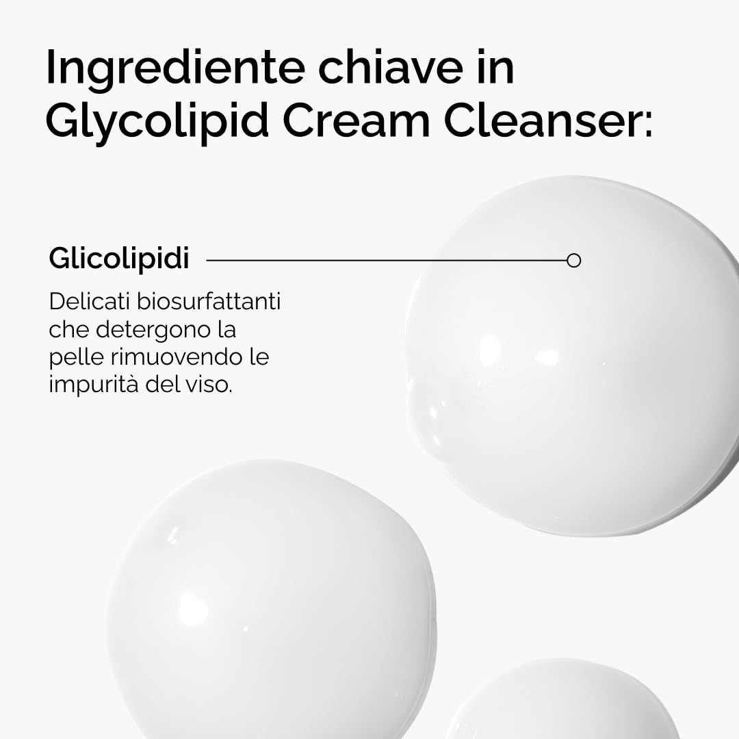The Ordinary Glycolipid Cream Cleanser 150ml, Detergente cremoso viso glicolipidi, Struccante delicato con agenti glicolipidici di origine vegetale
