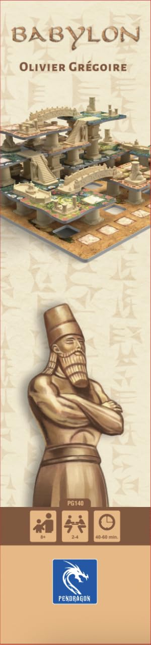 Pendragon - Babylon - Edizione Italiana - Gioco da tavolo strategico per famiglie - Posizionamento tessere 3D | Da 2 a 4 giocatori | 60 minuti | Età 8+