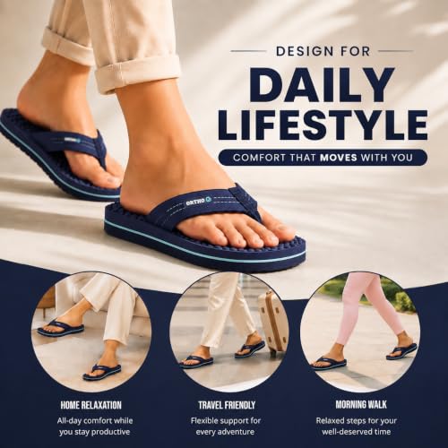 Image of ORTHO JOY House Slipper for Women's Care | Orthopaedic | Diabetic | Acupressure | Comfortable | MCR | Flip Flop Ladies and Girl's Home for Daily Use