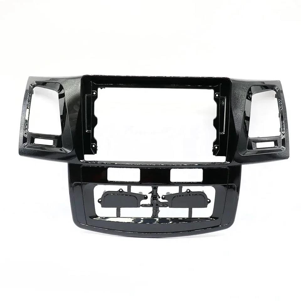In-Dash Mounting Frames 9 Inch Car Frame Fascia Adapter For Toyota For Fortuner For Hilux For Vigo 2007-2015 Android Radio Dash Fitting Panel Kit(Wooden MT with Cable)