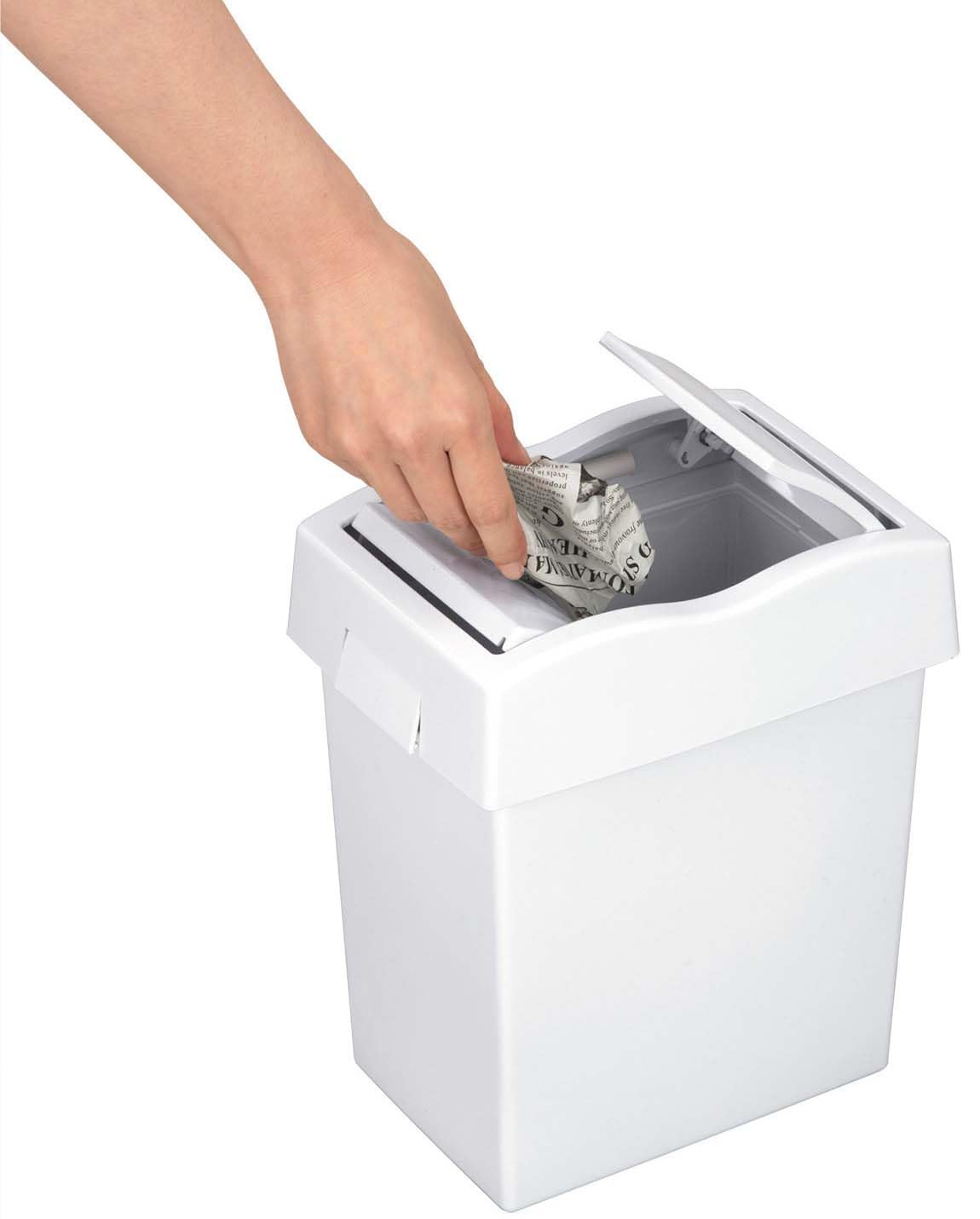 一点のみ✨ホワイト　5リットル　ごみ箱 フタ付き Amazon｜新輝合成 トンボ ゴミ箱 セパ ダストプッシュ 5リットル 抗菌