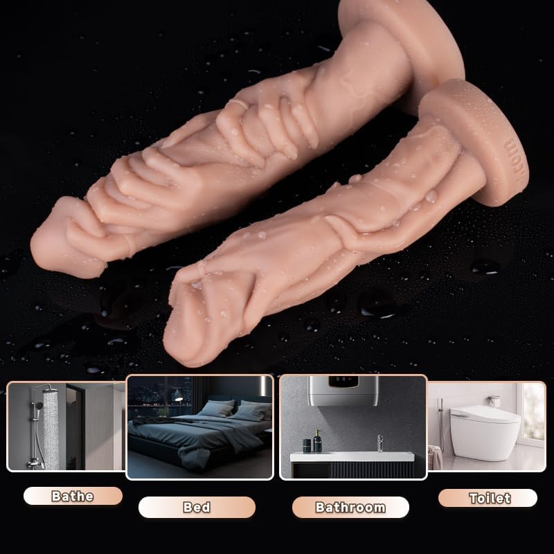 Grip fist & Forearm Dildo, Realistic Lifelike Sex Toy with Suction Cup for Hands Free Fisting, Body Safe, Light Flesh Colored, Easy to Clean