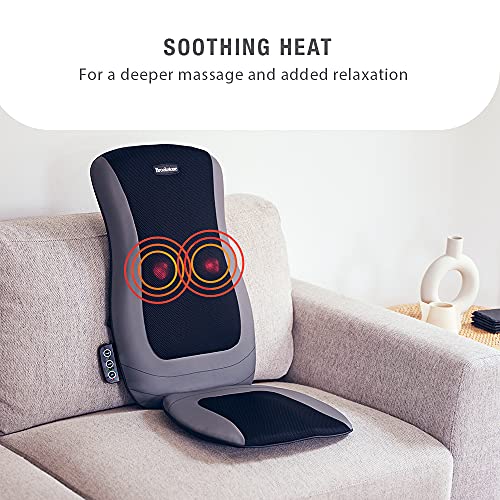 Brookstone Shiatsu Seat Topper With Heat, 3 Massage Zones, Full Back, Upper Back, Lower Back, Soothing Heat For Comfort, Integrated Strapping System, Integrated Controls, Corded Power Supply #TOP6