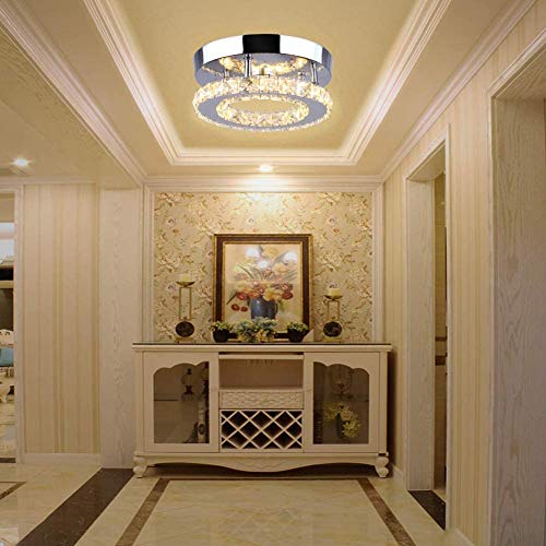 Iluminação de teto de cristal regulable moderna, Home-Neat Mini lustre de cristal 3 Cores luminária