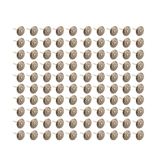 100 piezas de clavos metálicos vintage bronce para muebles, sofá, zapatos y decoración de puertas (Verde, 10x14mm)